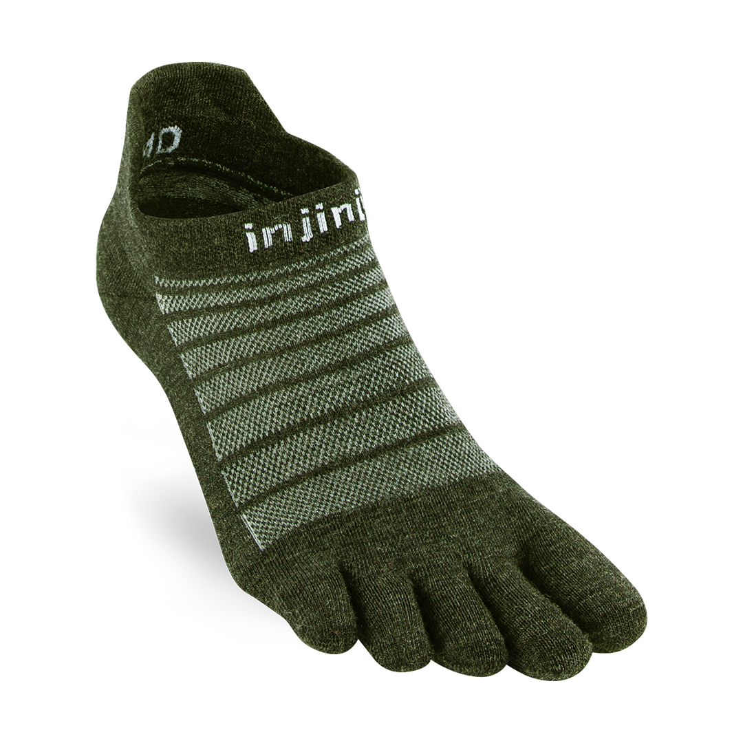 Injinji Run Lightweight No-Show Merino Wool Toesocks Injinji